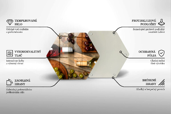 Deska szklana kuchenna Butelki wina i winogrona