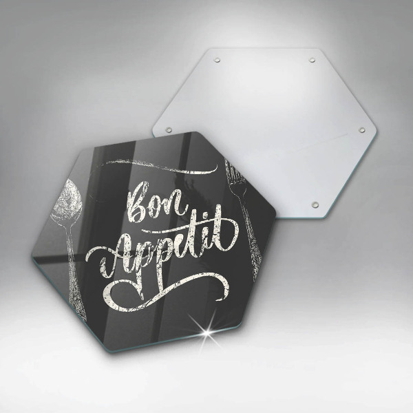 Deska szklana kuchenna Napis Bon Appetit