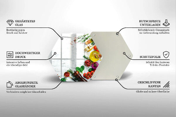 Deska szklana kuchenna Warzywa i przyprawy