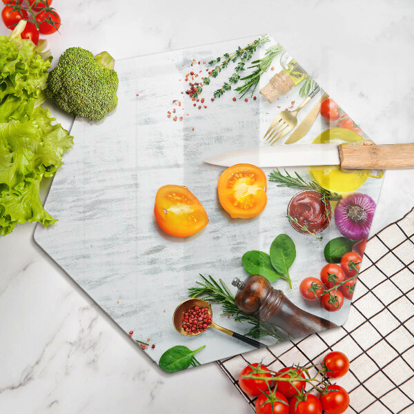 Deska szklana kuchenna Warzywa i przyprawy