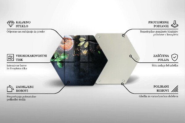 Deska szklana kuchenna Miseczki z przyprawami