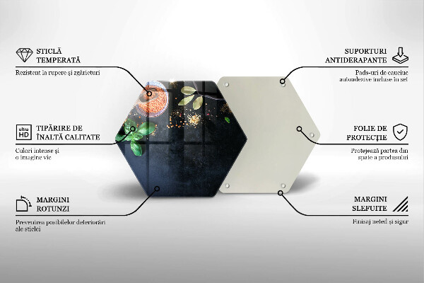 Deska szklana kuchenna Miseczki z przyprawami
