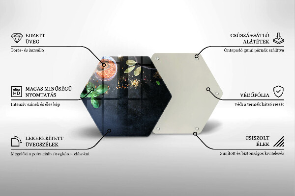 Deska szklana kuchenna Miseczki z przyprawami