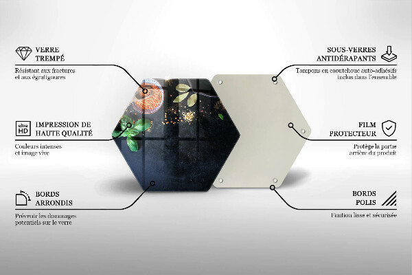 Deska szklana kuchenna Miseczki z przyprawami