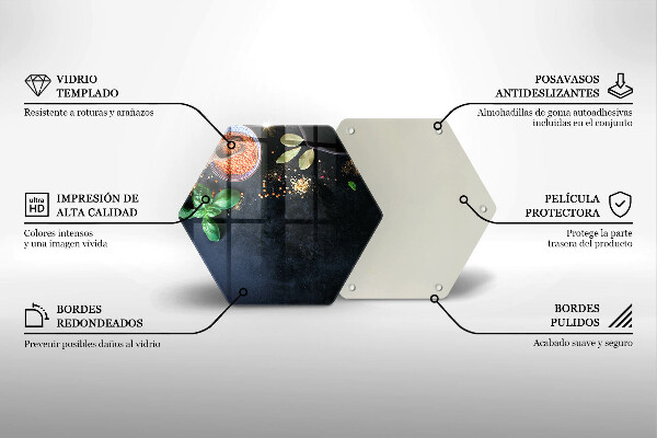 Deska szklana kuchenna Miseczki z przyprawami