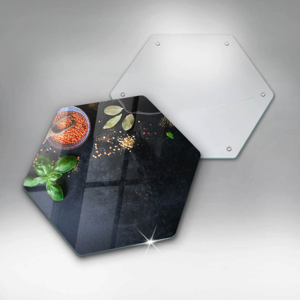 Deska szklana kuchenna Miseczki z przyprawami