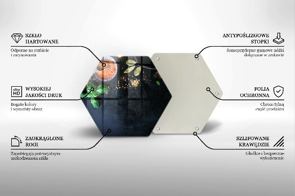 Deska szklana kuchenna Miseczki z przyprawami