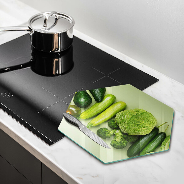 Deska szklana kuchenna Zielone owoce i warzywa