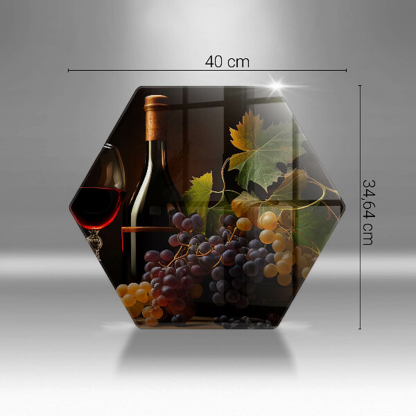 Deska szklana kuchenna Kieliszek wina i winogrona