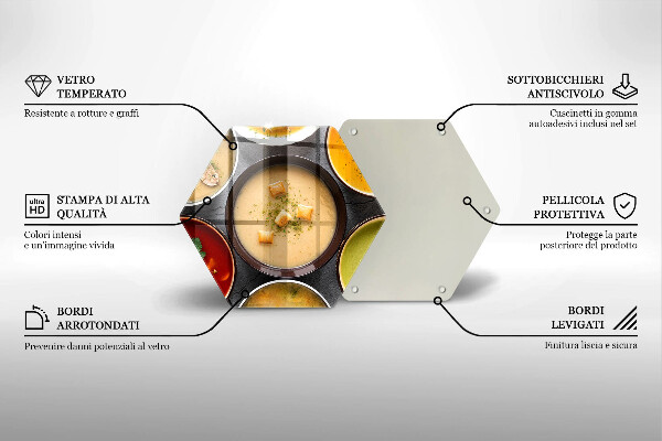 Deska szklana kuchenna Kolorowe zupy