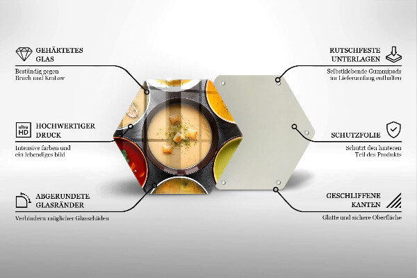 Deska szklana kuchenna Kolorowe zupy