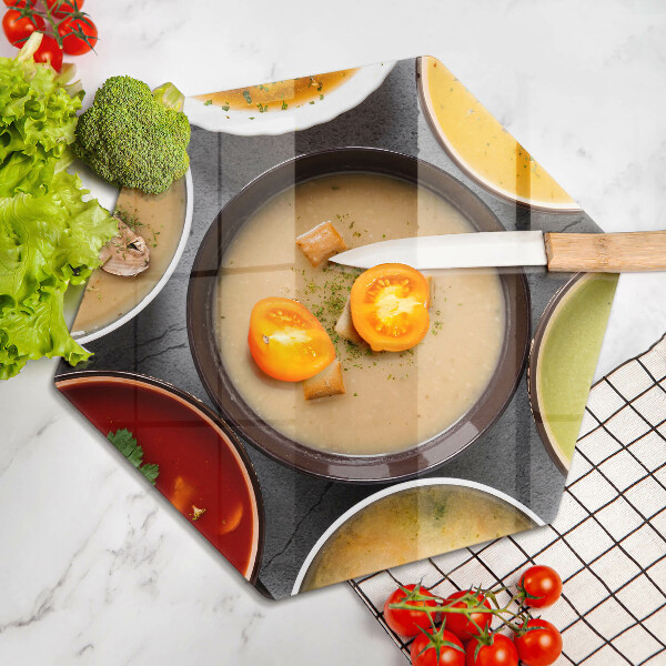 Deska szklana kuchenna Kolorowe zupy