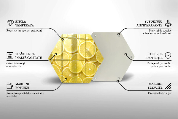 Deska szklana do kuchni Owoce cytryny