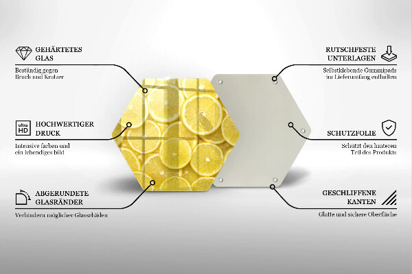 Deska szklana do kuchni Owoce cytryny