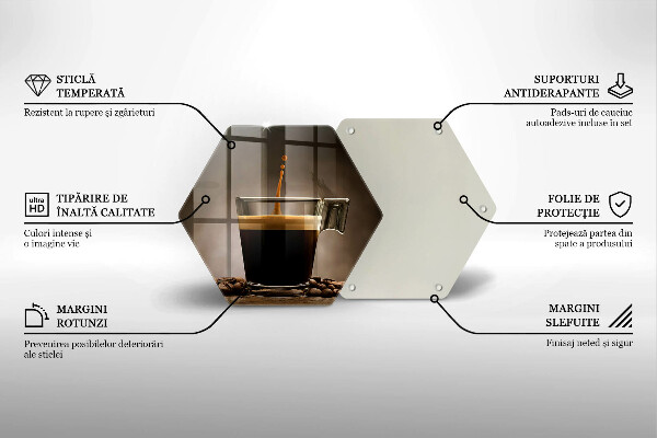 Deska kuchenna Szklanka i ziarna kawy