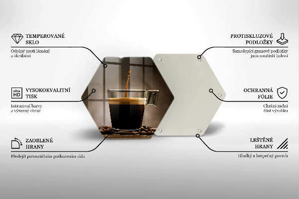 Deska kuchenna Szklanka i ziarna kawy
