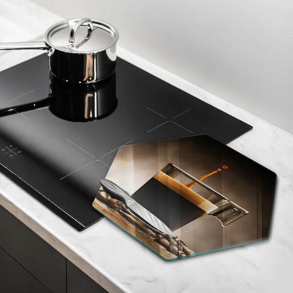 Deska kuchenna Szklanka i ziarna kawy