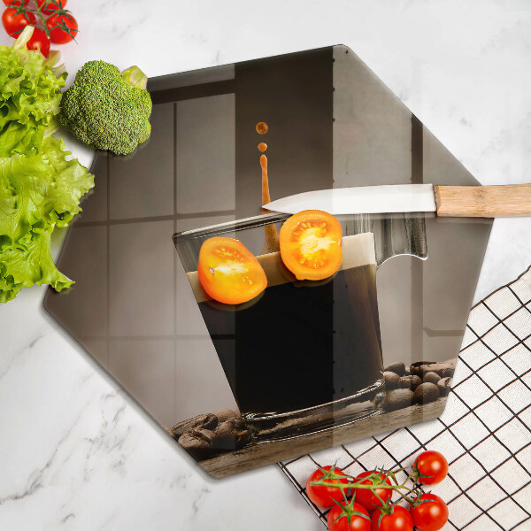 Deska kuchenna Szklanka i ziarna kawy