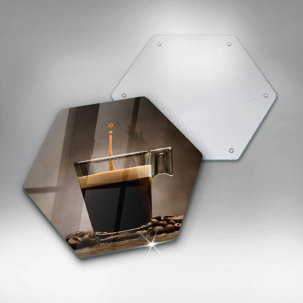 Deska kuchenna Szklanka i ziarna kawy