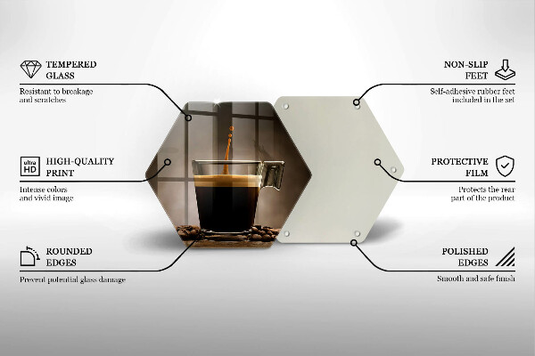 Deska kuchenna Szklanka i ziarna kawy