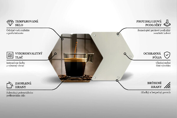 Deska kuchenna Szklanka i ziarna kawy