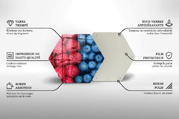 Deska kuchenna Owoce maliny i borówki