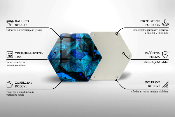 Deska szklana do kuchni Liście roślinność dżungli