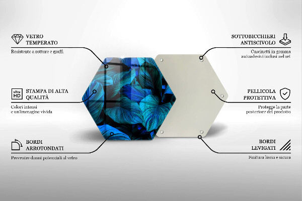 Deska szklana do kuchni Liście roślinność dżungli