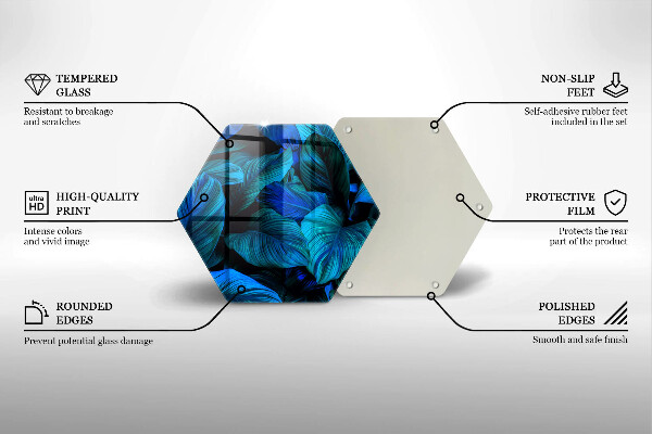 Deska szklana do kuchni Liście roślinność dżungli