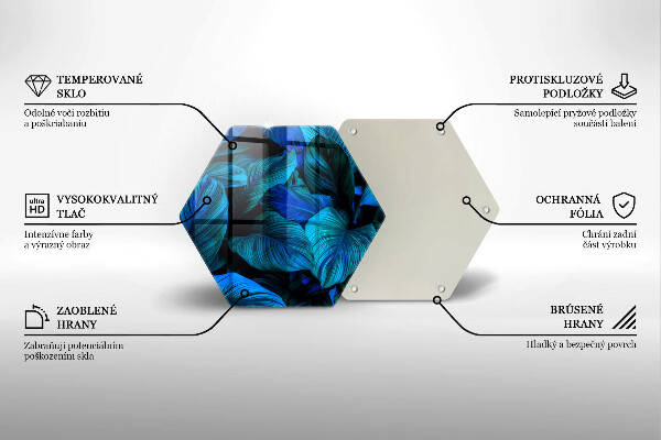 Deska szklana do kuchni Liście roślinność dżungli