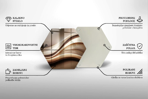 Deska szklana do kuchni Abstrakcja łagodne linie