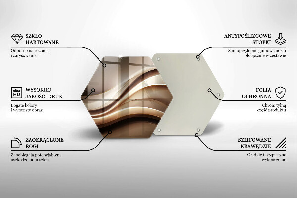 Deska szklana do kuchni Abstrakcja łagodne linie