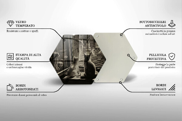 Deska szklana do kuchni Koty miasto i okno
