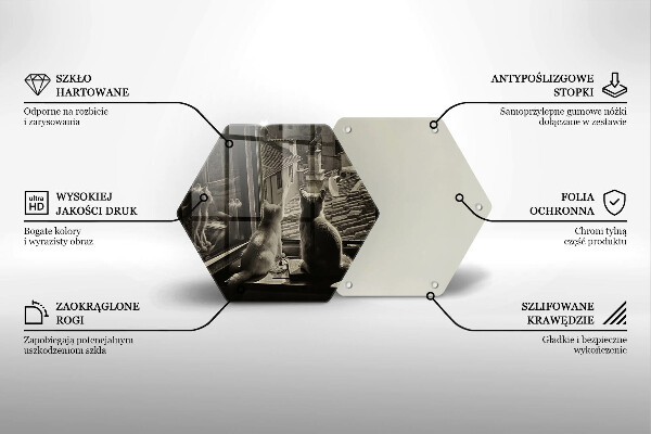 Deska szklana do kuchni Koty miasto i okno