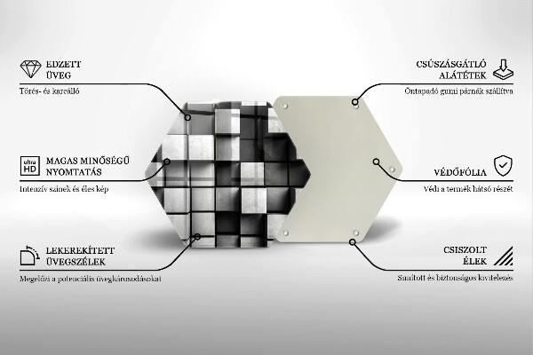 Deska szklana do kuchni Abstrakcja kwadraty 3D