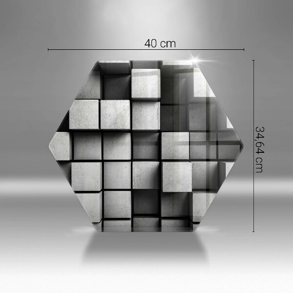 Deska szklana do kuchni Abstrakcja kwadraty 3D