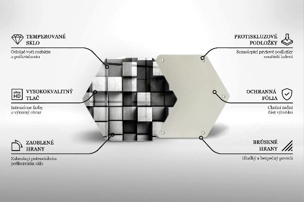 Deska szklana do kuchni Abstrakcja kwadraty 3D