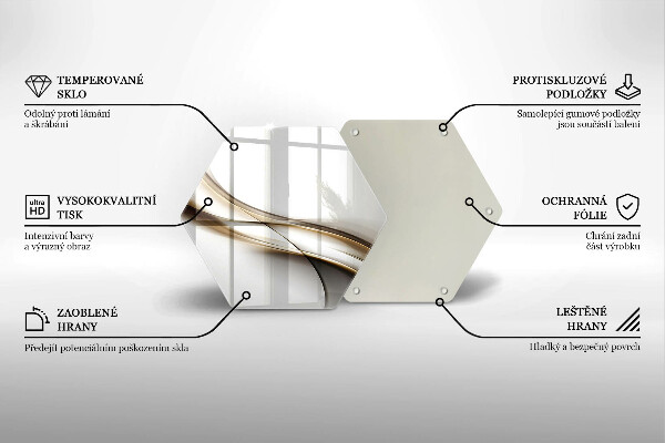 Deska szklana do kuchni Łagodne linie abstrakcja