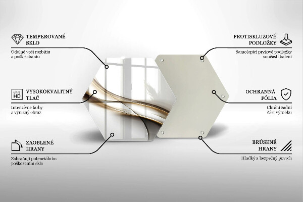 Deska szklana do kuchni Łagodne linie abstrakcja