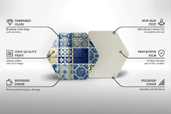 Deska szklana do kuchni Ozdobne kafelki płytki