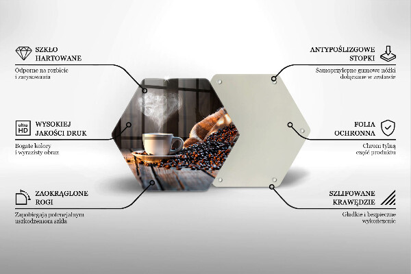 Deska szklana do kuchni Filiżanka kawy i serce