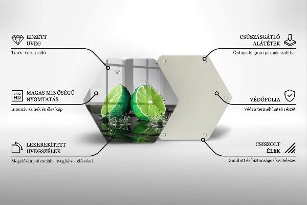 Deska szklana do kuchni Soczyste limonki i woda