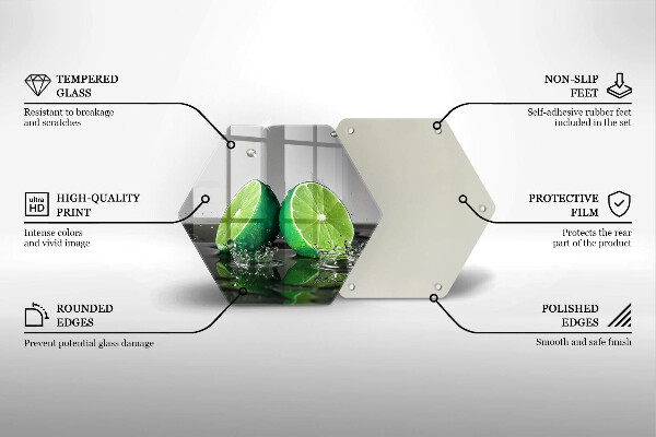 Deska szklana do kuchni Soczyste limonki i woda
