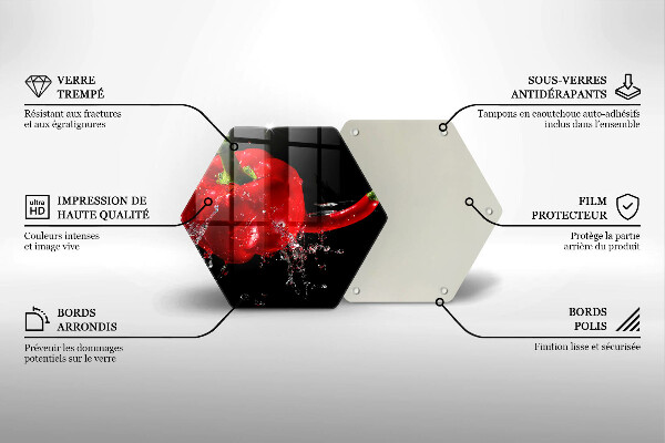 Deska szklana do kuchni Czerwone papryki w wodzie