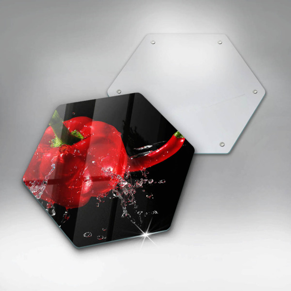 Deska szklana do kuchni Czerwone papryki w wodzie