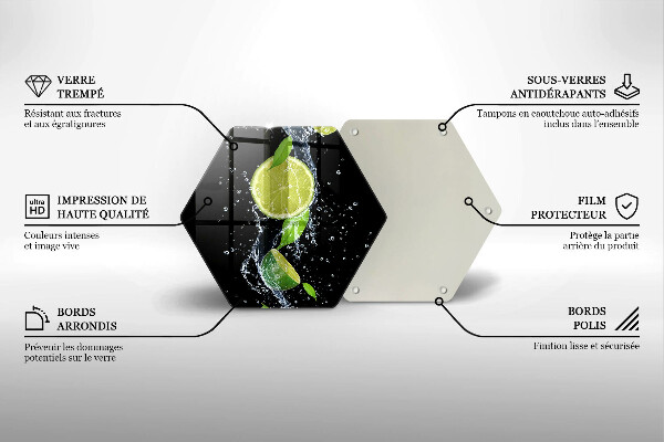 Deska szklana do kuchni Soczyste limonki w wodzie