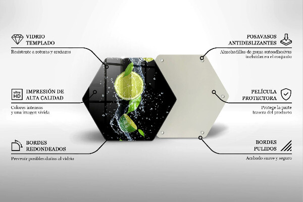 Deska szklana do kuchni Soczyste limonki w wodzie