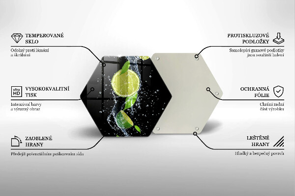 Deska szklana do kuchni Soczyste limonki w wodzie