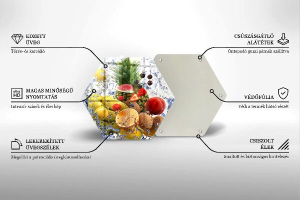 Deska szklana do kuchni Soczyste owoce i woda