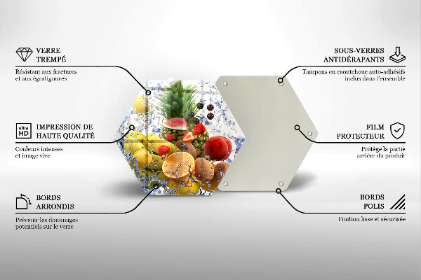 Deska szklana do kuchni Soczyste owoce i woda